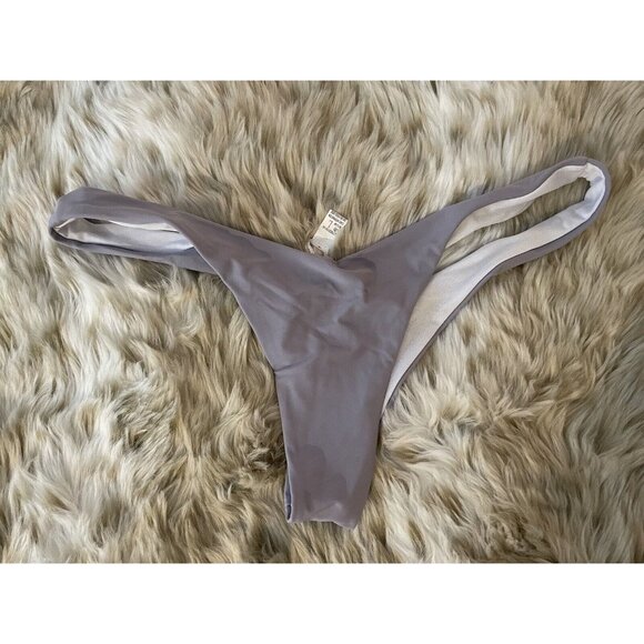 Bikini Swimsuit Bottom Women’s Sz L Classic Soft Gray Cheeky Swimsuit Sexy - Picture 2 of 2